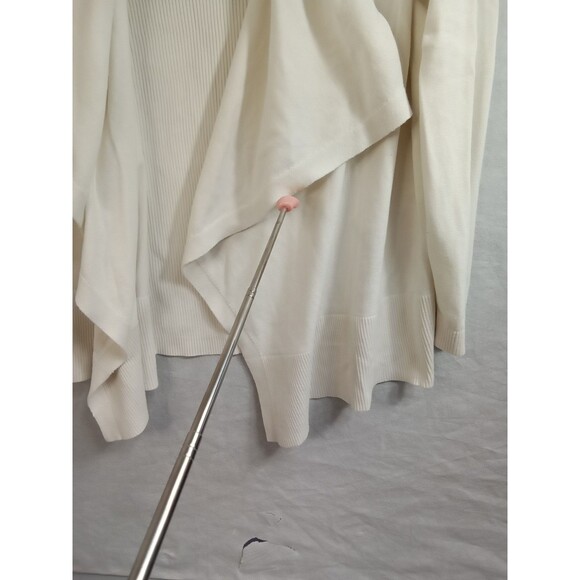 Lands End Women Large Open Front Cardigan White - Picture 10 of 11